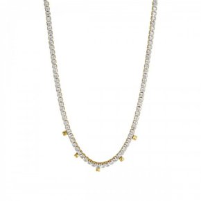 Kort halsband Ice Rivet Necklace i guld med klara kristaller